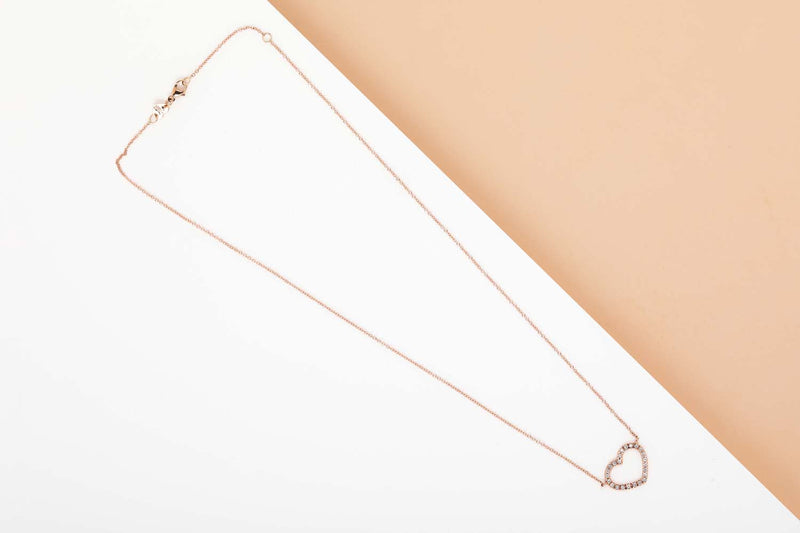 Rose Gold Necklace - Diamonds - 40 CM