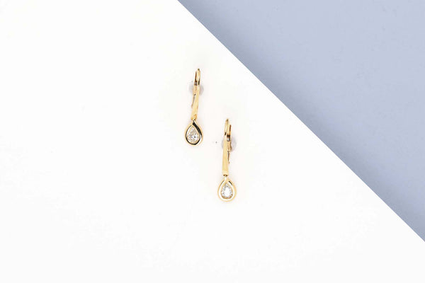 Yellow Gold Earrings - Diamonds