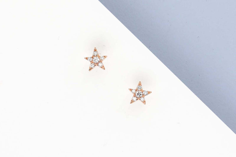 Rose Gold Earrings - Diamonds