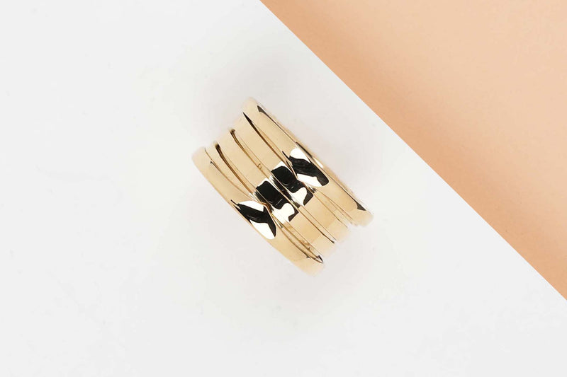 B.ZERO 1 FOUR BAND RING - SIZE 51 - YELLOW GOLD - B