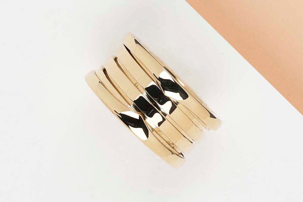 B.ZERO 1 FOUR BAND RING - SIZE 51 - YELLOW GOLD - B