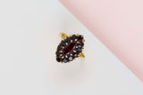 14 CT. Yellow Gold Ring - Garnet - Size 55