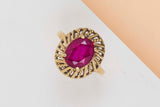 18 CT. Yellow Gold Ring - Ruby - Size 50