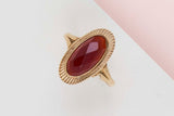 14 CT. Yellow Gold Ring - Carnelian - Size 55