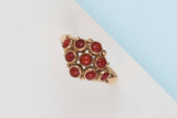 14 CT. Yellow Gold Ring - Blood Coral - Size 56