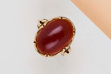 14 CT. Yellow Gold Ring - Carnelian - Size 60
