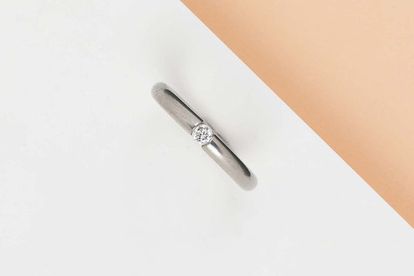 .950 Platina Ring - Diamond - Size 54