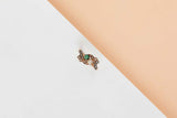 14 ct. Rose Gold Ring - Pearl - Turquoise - Size 56 - Antique