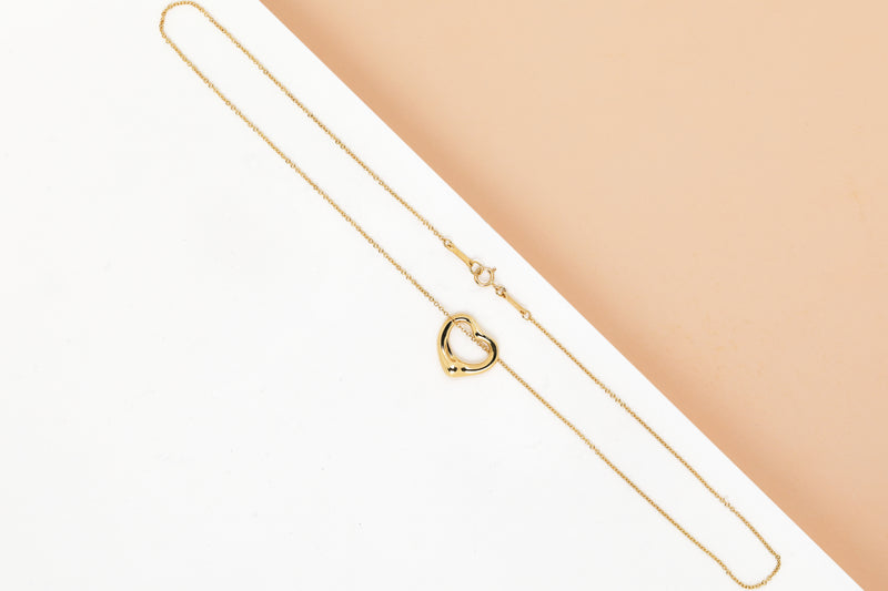 Elsa Peretti Open Heart Necklace - Yellow Gold - 40CM