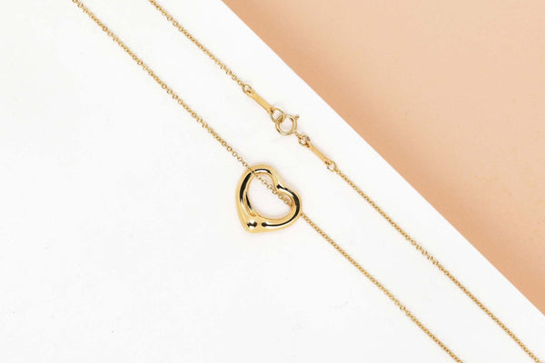 Elsa Peretti Open Heart Necklace - Yellow Gold - 40CM