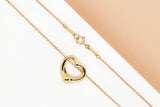 Elsa Peretti Open Heart Necklace - Yellow Gold - 40CM