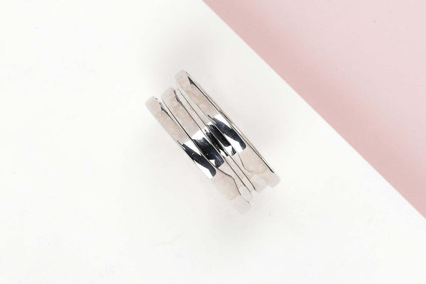 B.Zero 1 Two-Band Ring - White Gold- Size 54