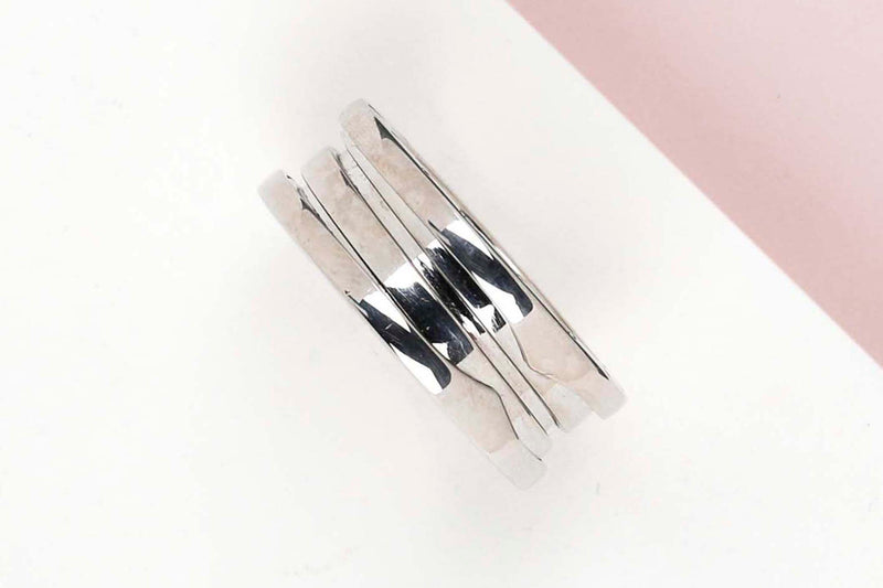 B.Zero 1 Two-Band Ring - White Gold- Size 54