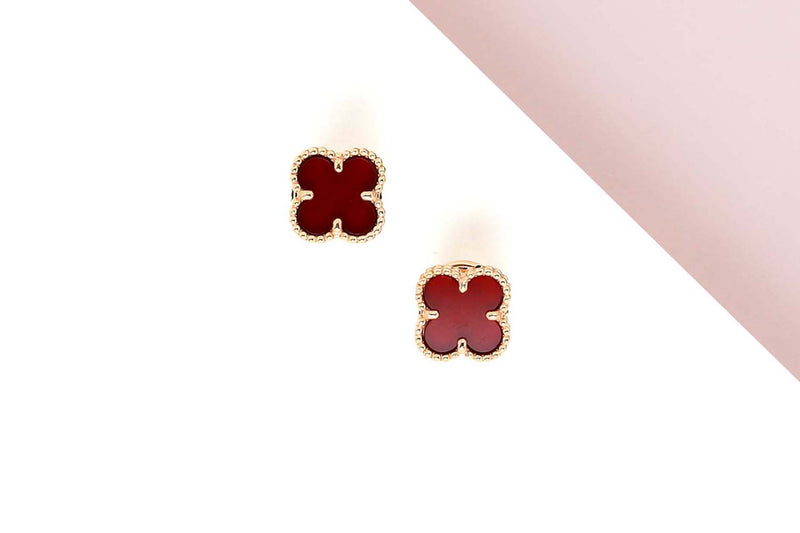 Sweet Alhambra Earrings - Rose Gold & Carnelian - B&P