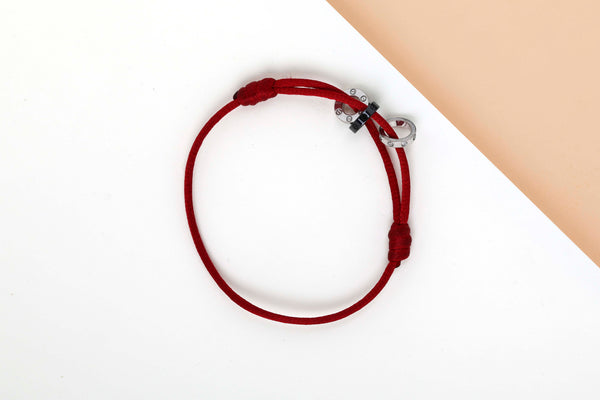 Charity Three Hoop Love Cord Bracelet 'White Gold - Ceramic- Diamond - B&P'