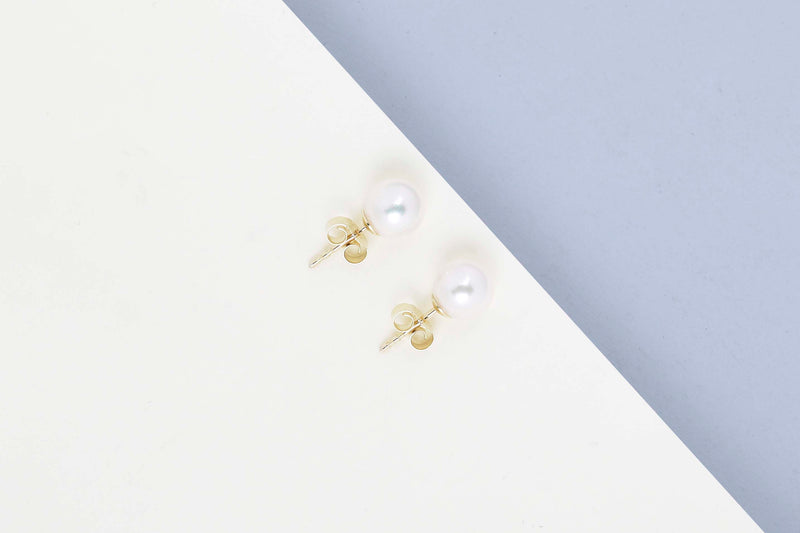 14ct. Yellow Gold Earstuds - Akoya Pearl