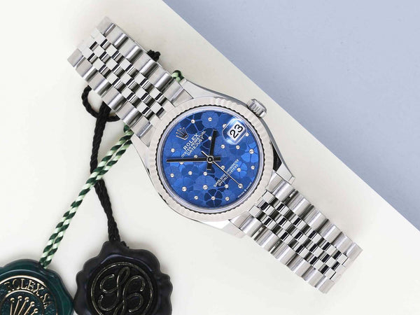 Datejust 31 'Azzuro Blue Diamond Flower Motif Dial - Jubilee'