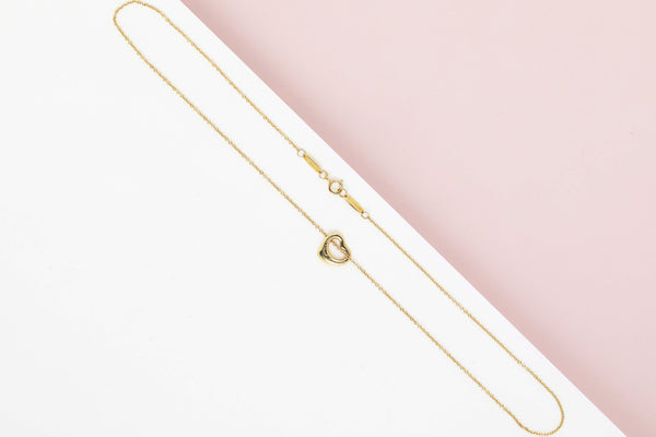 Elsa Peretti Open Heart Necklace - Yellow Gold - 42CM