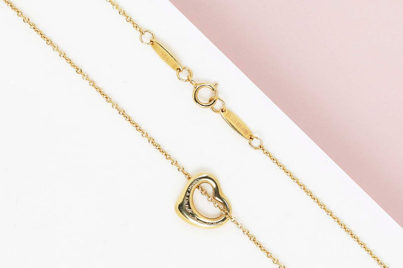 Elsa Peretti Open Heart Necklace - Yellow Gold - 42CM