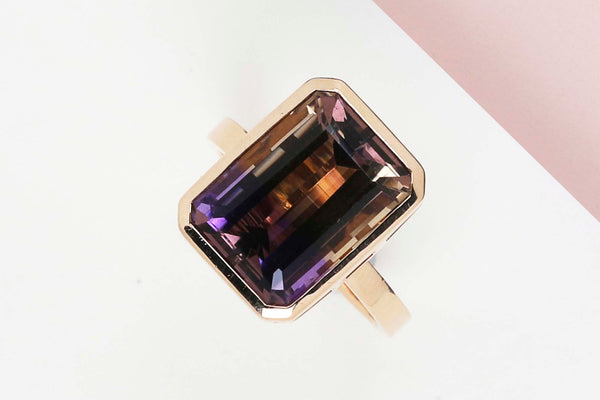 18 ct. Rose Gold Ring - Ametrine - Size 59
