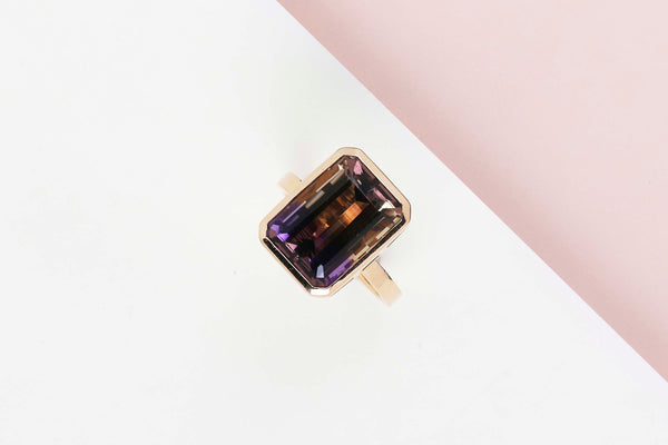 18 ct. Rose Gold Ring - Ametrine - Size 59