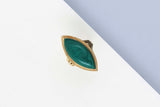 18 ct. Yellow Gold Ring - Malachite - Size 55