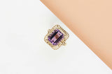 18 ct. Yellow Gold Ring - Amethyst - Size 56