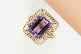 18 ct. Yellow Gold Ring - Amethyst - Size 56