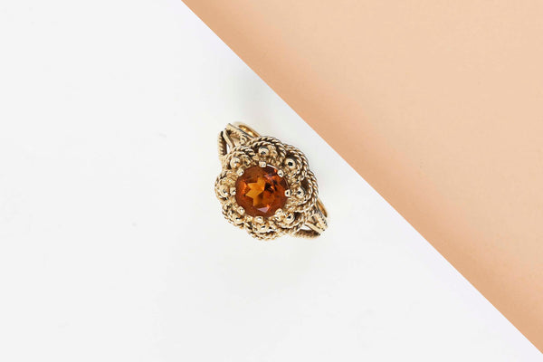 18 ct. Yellow Gold Ring - Citrine - Size 59