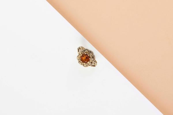 18 ct. Yellow Gold Ring - Citrine - Size 59