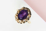 18 ct. Yellow Gold Ring - Amethyst - Size 58