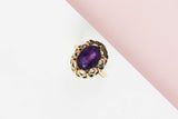 18 ct. Yellow Gold Ring - Amethyst - Size 58
