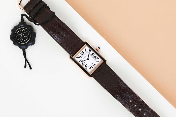 Tank Solo Small 'White Roman Dial - Rose Gold'