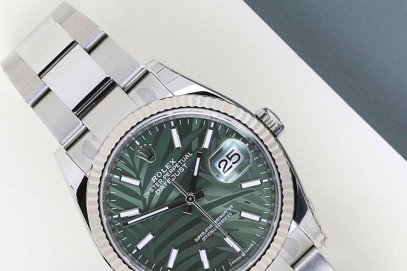 Datejust 36 'Green Palm Motif Dial - Oyster'