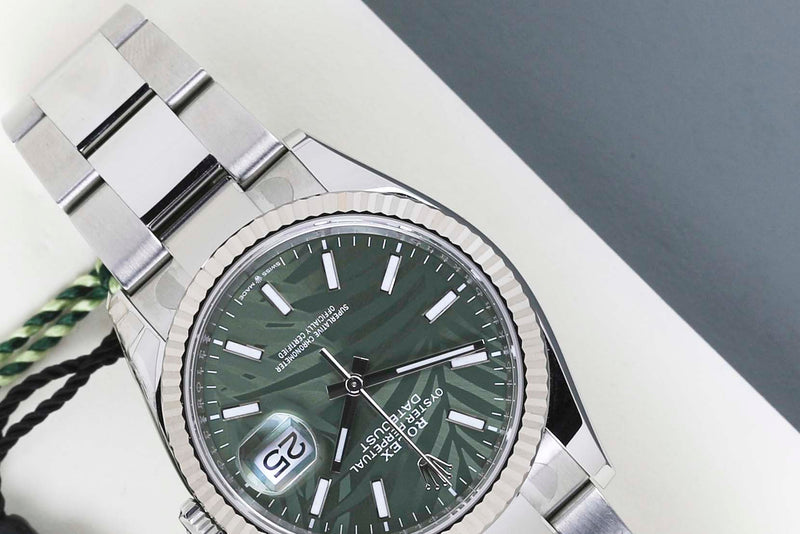 Datejust 36 'Green Palm Motif Dial - Oyster'