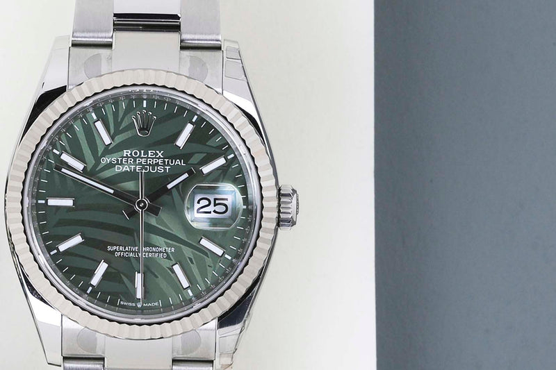 Datejust 36 'Green Palm Motif Dial - Oyster'