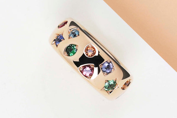 Iconica Ring Medium - Rose Gold & Gemstones - Size 55 - B&P