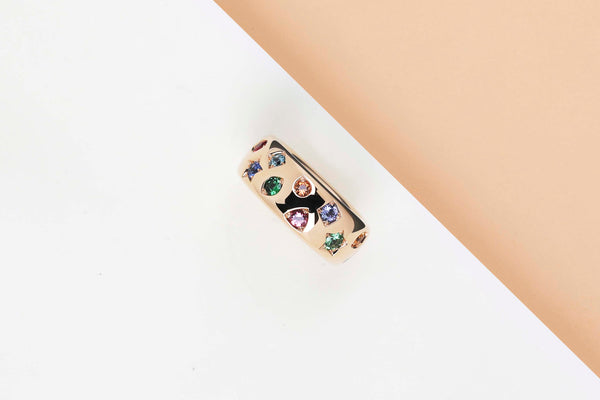 Iconica Ring Medium - Rose Gold & Gemstones - Size 55 - B&P