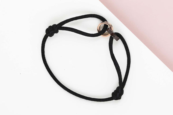 Double Love Cord - Rose Gold & Brown Ceramic - Diamond - B&P