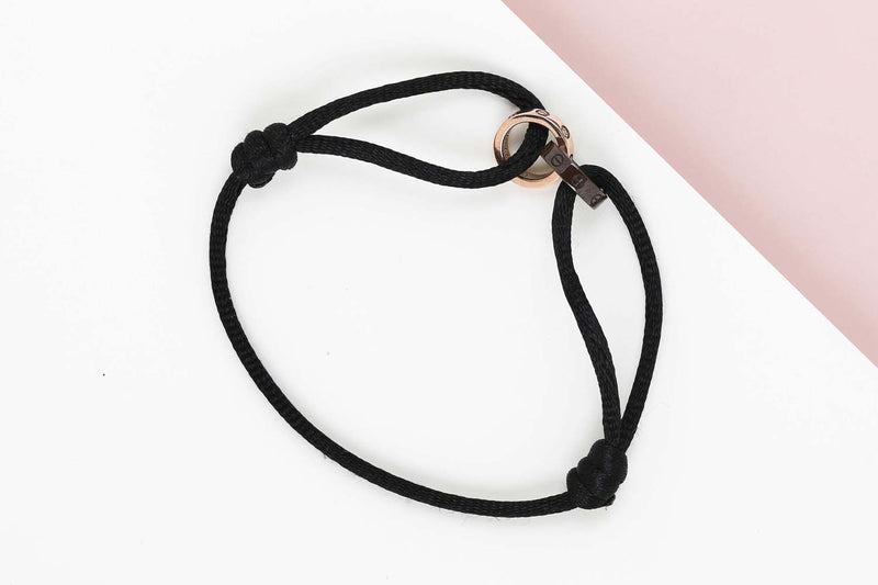 Double Love Cord - Rose Gold & Brown Ceramic - Diamond - B&P