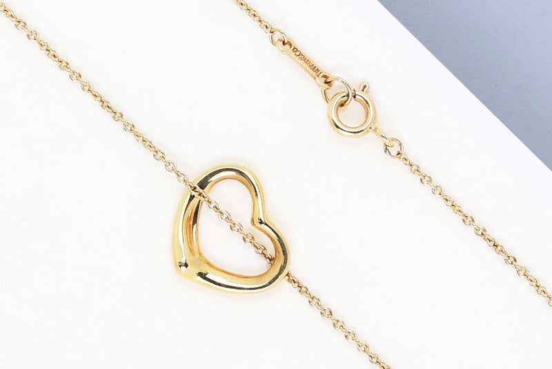 Elsa Peretti Open Heart Necklace - Yellow Gold - 40CM -B