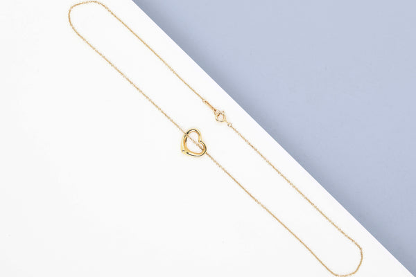 Elsa Peretti Open Heart Necklace - Yellow Gold - 40CM -B