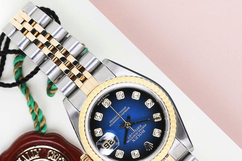 Datejust 26 ' Blue Vignette Diamond Dial - Jubilee'