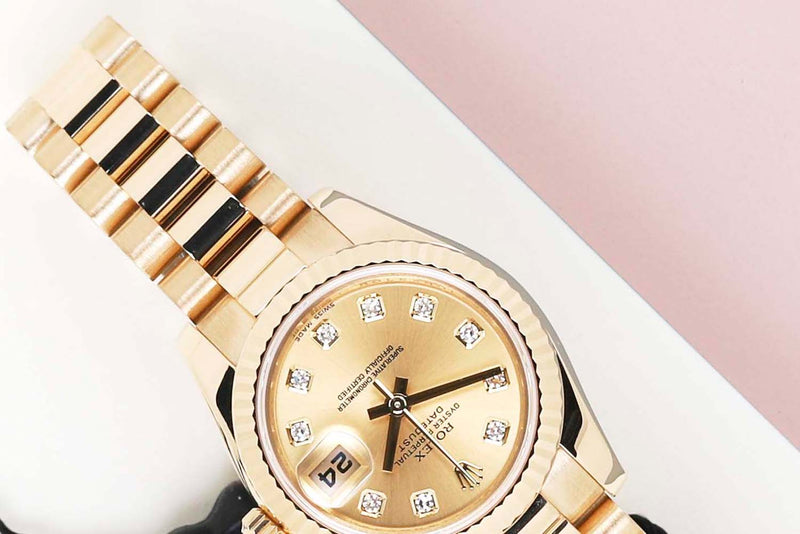 Datejust 26 'Champagne Diamond Dial - President'