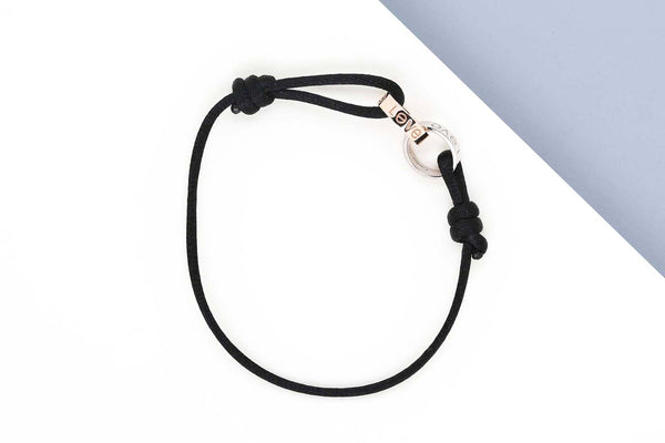 Double Love Cord Bracelet - White & Rose Gold - Pouch