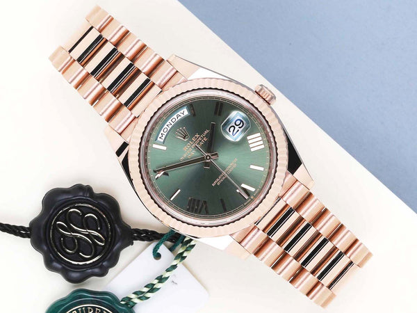 Day-Date 40 'Olive Green Roman Dial - Everose'