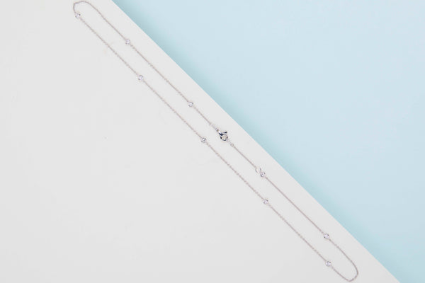 Necklace - 18ct. White Gold - 0,28 CRT. - 46CM