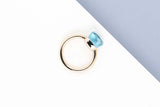 Nudo Ring - Rose & White Gold - Sky Blue Topaz - Size 55 - B&P