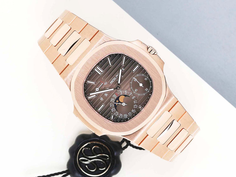 Nautilus 'Rose Gold - Sunburst Brown Dial'