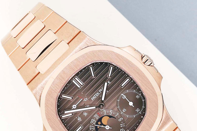 Nautilus 'Rose Gold - Sunburst Brown Dial'